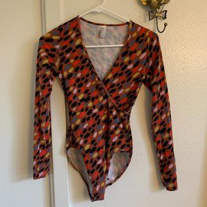 American Apparel Long Sleeve Wrap  Bodysuit